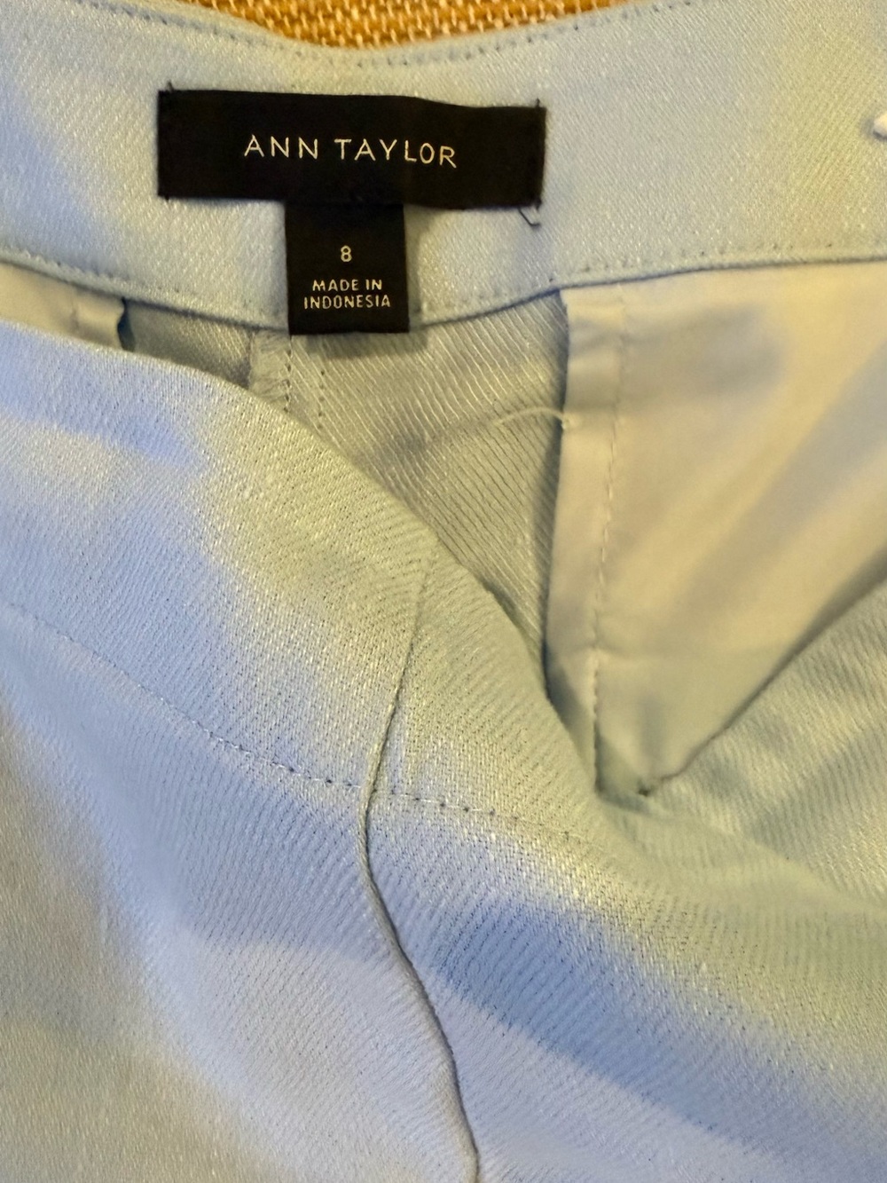 Ann Taylor Light Blue Wide-Leg High-Rise Pants with Side Buttons 8 - Picture 4 of 5
